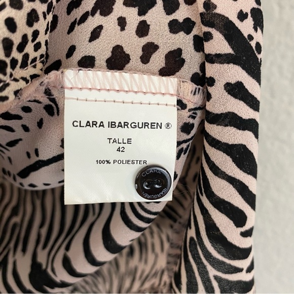 Clara Ibarguren SheerTan, Black, Green Mixed Animal Print Sleeveless Blouse 12 - Picture 5 of 8